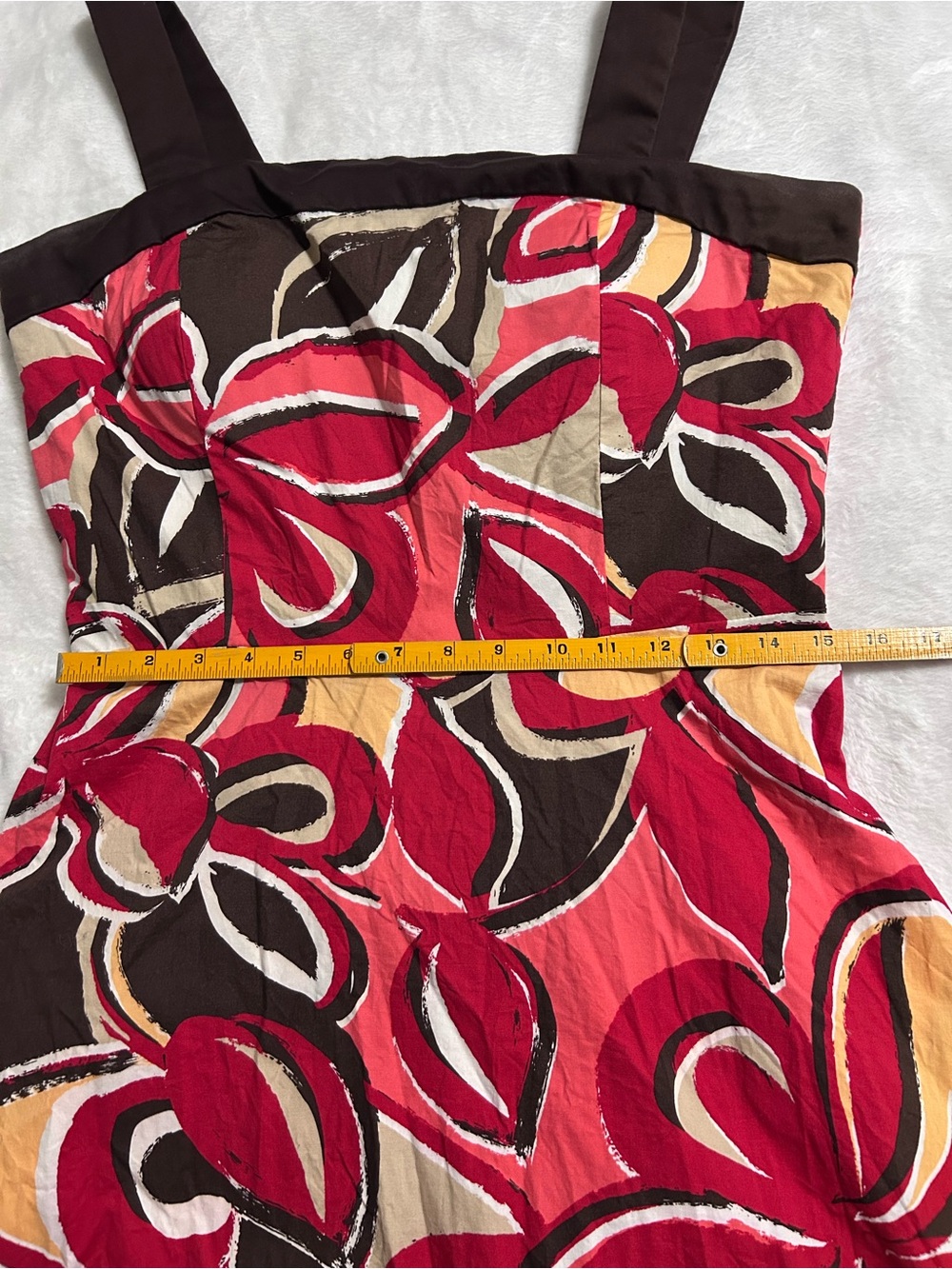 R&K Originals Fit & Flare Midi Dress Women’s Size 14 Brown Red - Picture 7 of 8